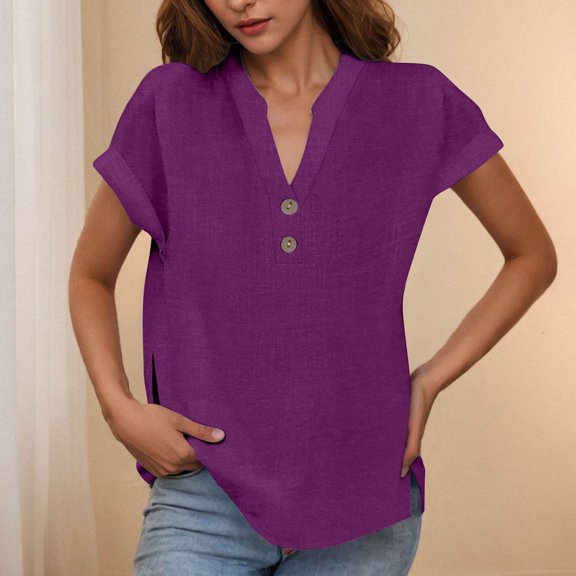 ClodeEU V Neck T Shirts for Women ,Short Sleeve T Shirts,Trendy Loose Fit Dressy Tees Wine,Womens Plus XL