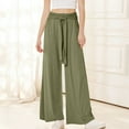 thumbnail image 1 of ClodeEU Wide Leg Dress Pants for Women, High Waist Trousers with Belt ,Flowy Loose Casual Trousers Army Green,Womens Plus S, 1 of 8