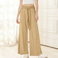 thumbnail image 1 of ClodeEU Wide Leg Dress Pants for Women, High Waist Trousers with Belt ,Flowy Loose Casual Trousers Khaki,Womens Plus XL, 1 of 7