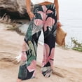 thumbnail image 1 of ClodeEU Wide Leg Pants for Women,Floral Printed Trousers with Pockets , Elastic High Trendy Pants Black 06,Womens Plus L, 1 of 5