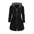 thumbnail image 1 of ClodeEU Winter Coats Jackets for Women Clearance Fashion Women Zipper Patchwork Winter Fly Hooded Space Plus Thick Cotton Coat Flash Picks Black 10(XL), 1 of 4