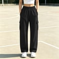 thumbnail image 1 of ClodeEU Women Elastic Waist Drawstring Sweatpant with Pocket ,Casual Loose Streetwear Pants ,Women's Plus XXL, 1 of 8
