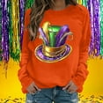 thumbnail image 1 of ClodeEU Women Holiday Mardi Gras Sweatshirts,Casual Fashion Long Sleeve Sequin Sweatshirt A-Orange,Womens Plus XL, 1 of 6
