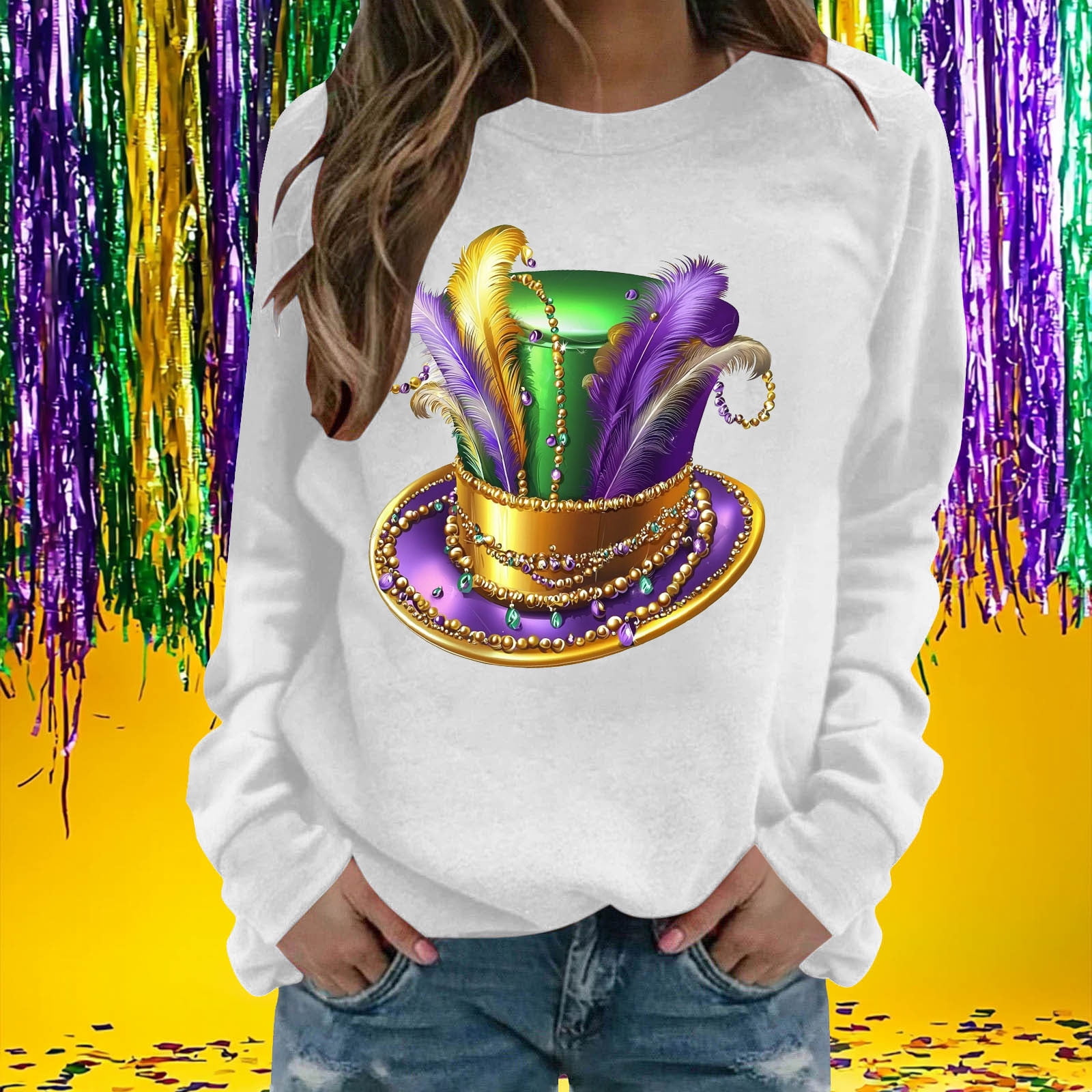 Kids Mardi Gras Sweatshirt White main image 0