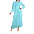 thumbnail image 1 of ClodeEU Women Long Sleeved Maxi Dress，Casual Round Neck Dress，Solid Color Plus Size Long Dress Blue,Womens Plus XL, 1 of 3