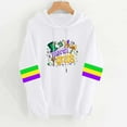 thumbnail image 1 of ClodeEU Women Mardi Gras Sweatshirt ,With Hoodeid , Carnival Outfit Patch Pullover Tops Fat Tuesday Gift Sweatshirt C-White,Womens Plus XL, 1 of 5