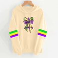 thumbnail image 1 of ClodeEU Women Mardi Gras Sweatshirt ,With Hoodeid , Carnival Outfit Patch Pullover Tops Fat Tuesday Gift Sweatshirt E-Beige,Womens Plus XS, 1 of 7