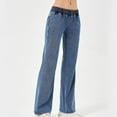 thumbnail image 1 of ClodeEU Women Mid Low Waist Wide Leg Baggy Jeans ,Trendy Loose Cozy Denim Pants With Elastic Waist Blue,Womens Plus L, 1 of 3