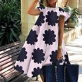 thumbnail image 1 of ClodeEU Women'S Deep O-Neck Tshirts Dresses Summer Short Sleeve Floral Print Dress Pink 4(S), 1 of 5