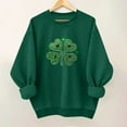 thumbnail image 1 of ClodeEU Women St. Patrick's Day Clover Print Sweatshirt，Long Sleeve Round Neck Casual Fashion Pullover Green 01,Womens Plus L, 1 of 6