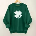 thumbnail image 1 of ClodeEU Women St. Patrick's Day Clover Print Sweatshirt，Long Sleeve Round Neck Casual Fashion Pullover Green 02,Womens Plus XXL, 1 of 6