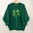 thumbnail image 1 of ClodeEU Women St. Patrick's Day Clover Print Sweatshirt，Long Sleeve Round Neck Casual Fashion Pullover Green 06,Womens Plus XL, 1 of 6