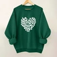 thumbnail image 1 of ClodeEU Women St. Patrick's Day Clover Print Sweatshirt，Long Sleeve Round Neck Casual Fashion Pullover Green 07,Womens Plus S, 1 of 6