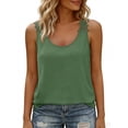 thumbnail image 1 of ClodeEU Women Summer V Neck Tank Top ,Loose Fit Basic Sleeveless Shirt Green,Womens Plus XXL, 1 of 7