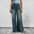 thumbnail image 1 of ClodeEU Women Wide Leg High Waist Denim Pants,Loose Jeans with Pockets ,Fashion Casual Denim Pants Blue,Womens Plus M, 1 of 1