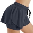 thumbnail image 1 of ClodeEU Women's 2 in 1 Workout Shorts ,Breathable Quick Dry Running Shorts with Built in Liner for Yoga and Tennis Gray,Womens Plus XL, 1 of 6