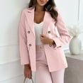thumbnail image 1 of ClodeEU Women's Blazer Jacket, Long Sleeve Notched Lapel Double Breasted Suit Jacket,Trendy Office Wear Pink,Womens Plus XXL, 1 of 8