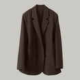 thumbnail image 1 of ClodeEU Women's Blazers Jackets,Notch Lapel Open Front Work Office Jackets,Loose Suit Jackets Coffee,Womens Plus M, 1 of 6
