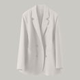 thumbnail image 1 of ClodeEU Women's Blazers Jackets,Notch Lapel Open Front Work Office Jackets,Loose Suit Jackets White,Womens Plus S, 1 of 6