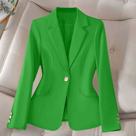 ClodeEU Women's Blazers Jackets,Open Front Work Office Jackets,Tunic Suit Jackets Green,Womens Plus XXL