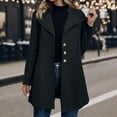 thumbnail image 1 of ClodeEU Women's Breasted Slim Fit Wool Blend Coat, Notched Lapel Coat,Long Blazer Jacket Black,Womens Plus M, 1 of 6