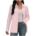 thumbnail image 1 of ClodeEU Women's Business Formal Long Sleeve Shirt,Striped Spring Fall Blouse Pink,Womens Plus S, 1 of 9