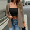 thumbnail image 1 of ClodeEU Women's Cardigan Sweaters, Solid Color Long Sleeved ,Casual Lightweight Cardigans Coffee,Womens Plus S, 1 of 9