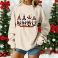 thumbnail image 1 of ClodeEU Women's Christmas Cat Print Sweatshirt ,Round Neck Print Long Sleeve Sweatshirt Top Beige 02,Womens Plus XL, 1 of 5