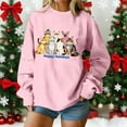 thumbnail image 1 of ClodeEU Women's Christmas Cat Print Sweatshirt ,Round Neck Print Long Sleeve Sweatshirt Top Pink 01,Womens Plus M, 1 of 5