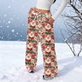 thumbnail image 1 of ClodeEU Women's Christmas Print Flannel Pants With Pockets ,Elastic Waist Pant With Drawstring ,Fashion Loose Pant Multicolor 03,Womens Plus L, 1 of 7