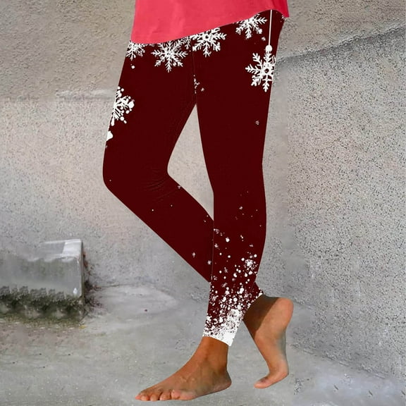 ClodeEU Women's Christmas Printed Leggings,High Waisted Shiny Leggings Pant,Trendy Legging Multicolor 15,Womens Plus XXL
