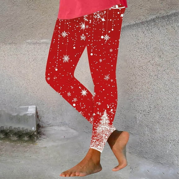 ClodeEU Women's Christmas Printed Leggings,High Waisted Shiny Leggings Pant,Trendy Legging Multicolor 16,Womens Plus XL
