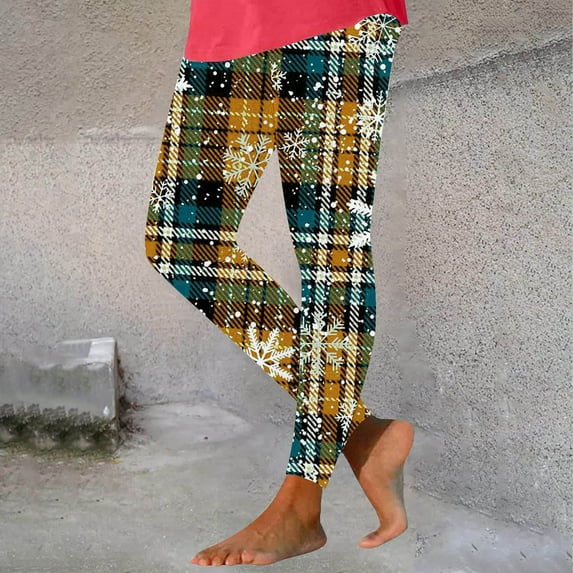 ClodeEU Women's Christmas Printed Leggings,High Waisted Shiny Leggings Pant,Trendy Legging Multicolor 17,Womens Plus XL