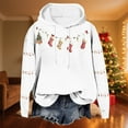 thumbnail image 1 of ClodeEU Women's Christmas Sweatshirt With Hooded,Fashions Long Sleeve Pullover with Pocket White,Womens Plus XXL, 1 of 5