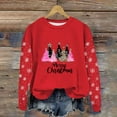 thumbnail image 1 of ClodeEU Women's Christmas Sweatshirt With Snowflake Pattern,Long Sleeve Crewneck Xmas Holiday Tops Red 03,Womens Plus M, 1 of 5