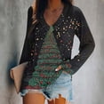 thumbnail image 1 of ClodeEU Women's Christmas Sweatshirts,Cute Printed Xmas Blouses ,V Neck Long Sleeve Tops Multicolor 04,Womens Plus XXXXL, 1 of 4