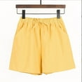 thumbnail image 1 of ClodeEU Women's Cotton Crepe Wide Leg Shorts,Loose Fit Casual Bottoms Yellow,Womens Plus L, 1 of 4