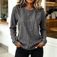 thumbnail image 1 of Binmer Women's Crew Neck Long Sleeve Denim Sweatshirt,Casual Loose Pullover Shirts ,S, 1 of 6