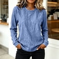 thumbnail image 1 of Binmer Women's Crew Neck Long Sleeve Denim Sweatshirt,Casual Loose Pullover Shirts ,XXL, 1 of 6