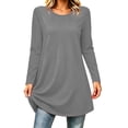 thumbnail image 1 of ClodeEU Women's Crew Neck Long Sleeve Tunic Top, Casual Loose Fit Long Pullover Blouse ,Women's S-XXXL, 1 of 7