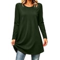 thumbnail image 1 of ClodeEU Women's Crew Neck Long Sleeve Tunic Top, Casual Loose Fit Long Pullover Blouse ,Women's S-XXXL, 1 of 7