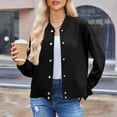 thumbnail image 1 of ClodeEU Women's Cropped Jacket,Long Sleeve Button Lightweight Jacket,Casual Trendy Outwear Black,Womens Plus S, 1 of 8