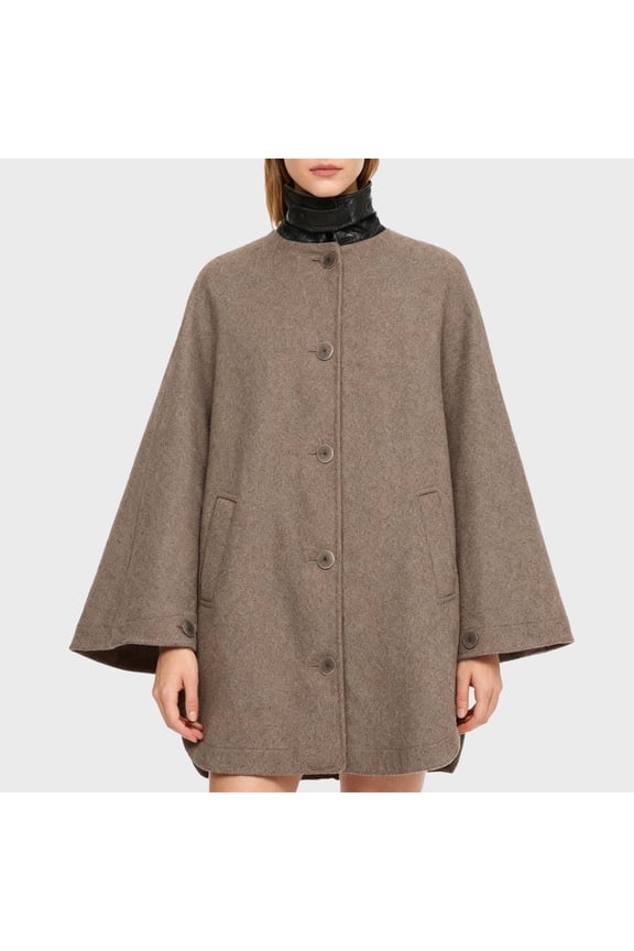 Women's Cute Batwing Sleeve Hooded Wool Baggy Poncho Cape Cardigans Outwear ,Trendy Elegant Tops Gray,Womens Plus XS