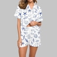 thumbnail image 1 of ClodeEU Women's Cute Printed Short Sleeve Pajama Set, 2 Piece Button Up Matching Sleepwear Light Blue 18,Womens Plus XXL, 1 of 7