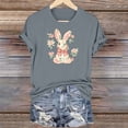 thumbnail image 1 of ClodeEU Women's Cute Rabbit Print Short Sleeve Crewneck T-Shirt ,Casual Summer Tee Gray,Womens Plus M, 1 of 6