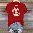 thumbnail image 1 of ClodeEU Women's Cute Rabbit Print Short Sleeve Crewneck T-Shirt ,Casual Summer Tee Red,Womens Plus S, 1 of 6