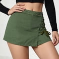 thumbnail image 1 of ClodeEU Women's Denim Shorts with Side Tie and Button ,Casual Fashion Jean Shorts Green,Womens Plus 27, 1 of 5