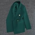 thumbnail image 1 of ClodeEU Women's Double Breasted Blazer, Casual Long Sleeve Open Front Suit Jacket, Solid Color Office Coat Army Green,Womens Plus L, 1 of 3