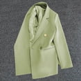 thumbnail image 1 of ClodeEU Women's Double Breasted Blazer, Casual Long Sleeve Open Front Suit Jacket, Solid Color Office Coat Green,Womens Plus XXXL, 1 of 3