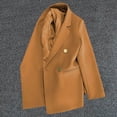 thumbnail image 1 of ClodeEU Women's Double Breasted Blazer, Casual Long Sleeve Open Front Suit Jacket, Solid Color Office Coat Orange,Womens Plus M, 1 of 3